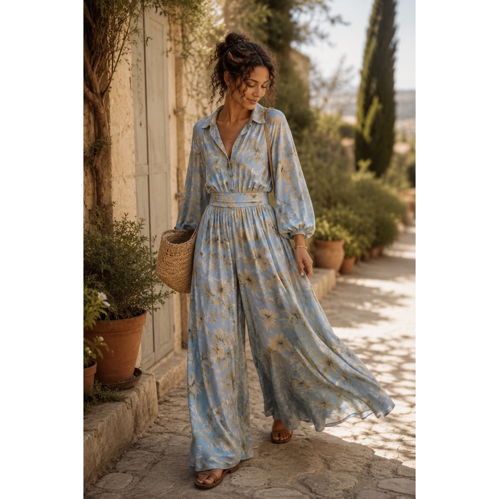 Baltic Born Light Blue Floral Jumpsuit